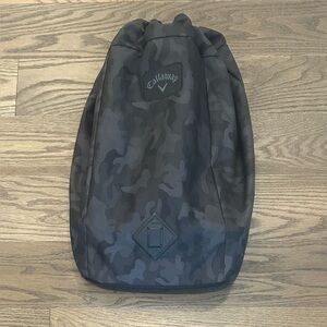 Callaway Clubhouse Drawstring Backpack Black Camo Golf Travel Laptop Bag
